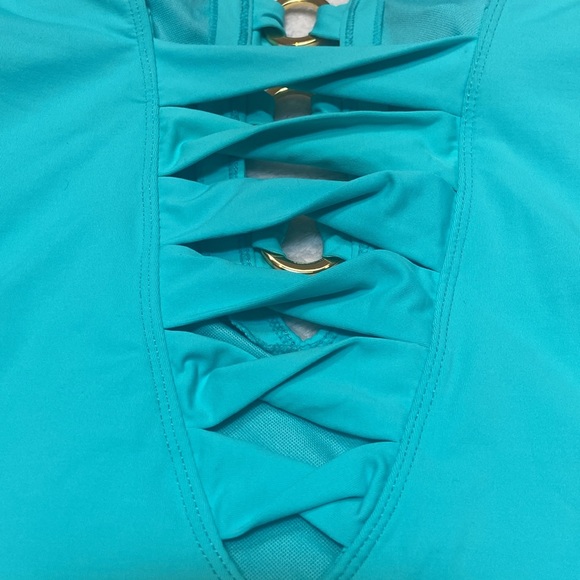 BLEU ROD BEATTIE Ring Me Up Plunge Over The Shoulder Size 14 NWT Swimsuit - Picture 8 of 11